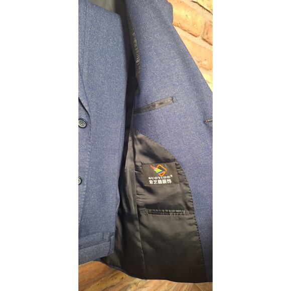 Vintage Souyide 80% Wool 2pc Suit- Mens S- 36" Jacket & 30" Waist- Excellent! - Picture 3 of 9